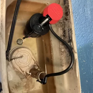 new valve in toilet and bathroom is restored