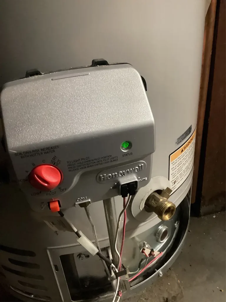 gas valve near electric water heater's circuit breaker