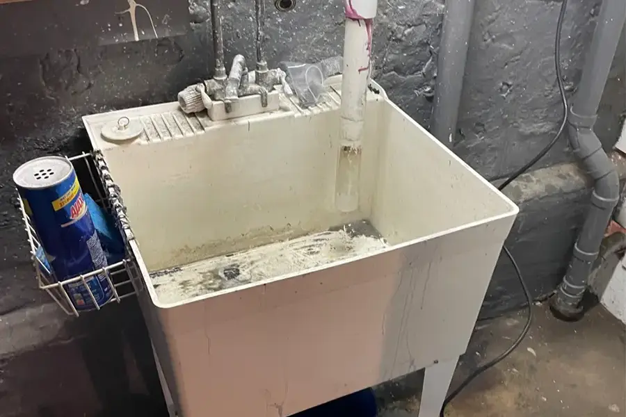 cleared basement sink